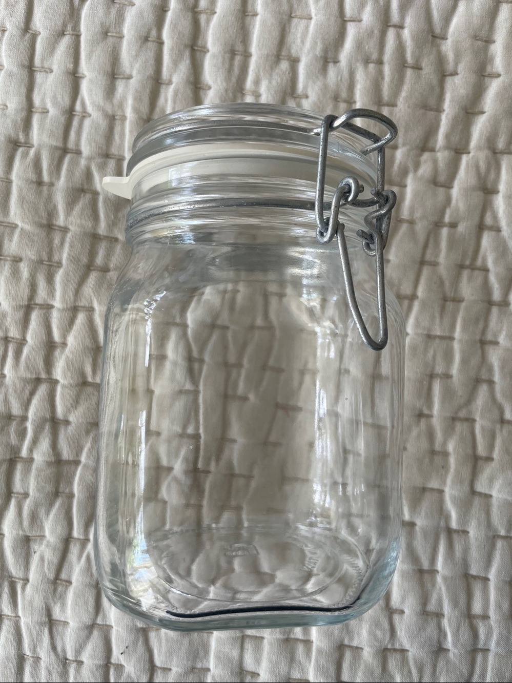 Bormioli Rocco Fido clear jar 1 liter Made in Italy clamp hinge lid